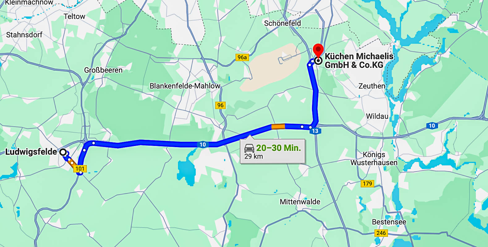 Anfahrt Ludwigsfelde
