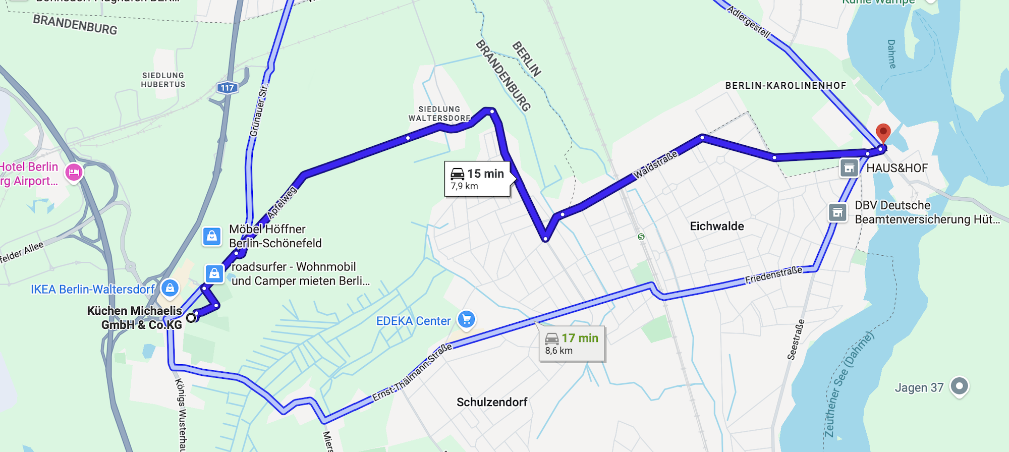 Anfahrt Schmöckwitz Küchen Schmöckwitz
