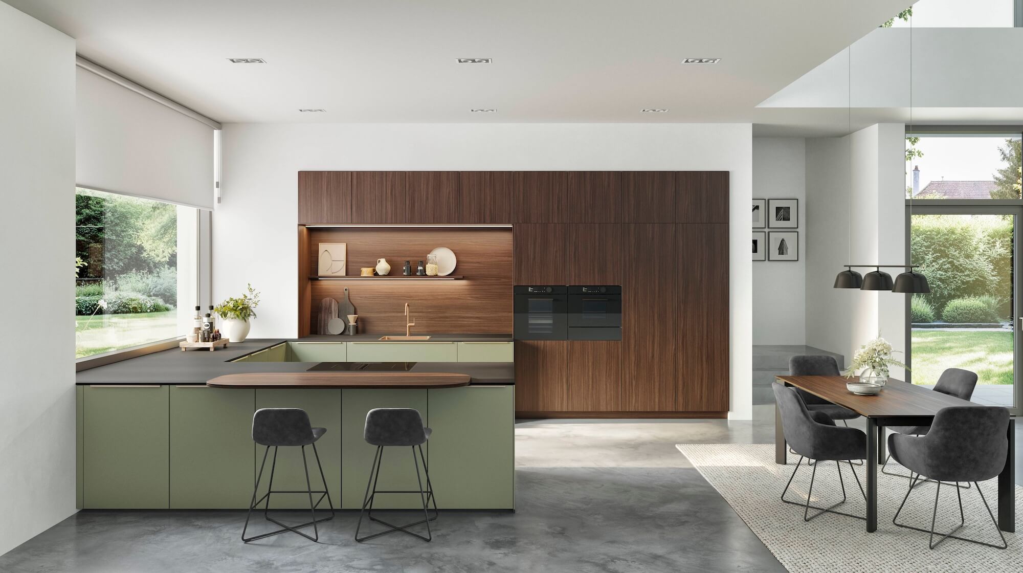 Nobilia Design U-Küche Olive Premium matt