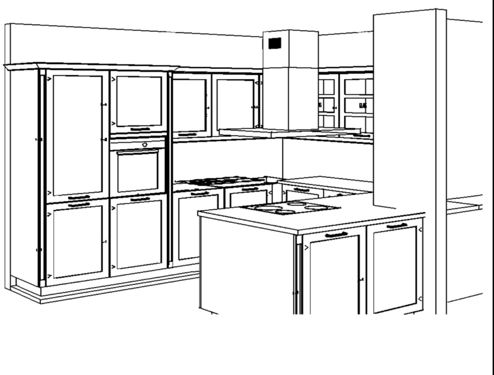 Nobilia Landhaus U-Küche weiß Grundriss