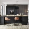 Nobilia Landhausküche mit Insel nordic schwarz