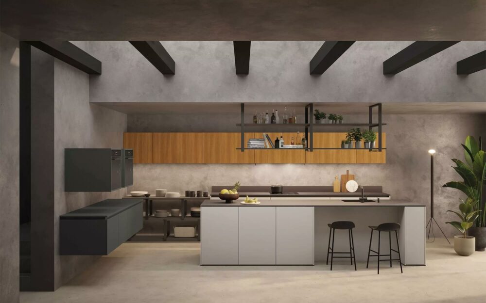 Rotpunkt Design Inselküche Zerox