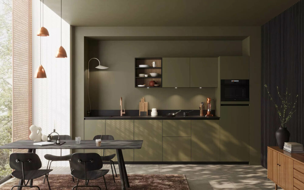 Rotpunkt Moderne Küchenzeile Olivgrün