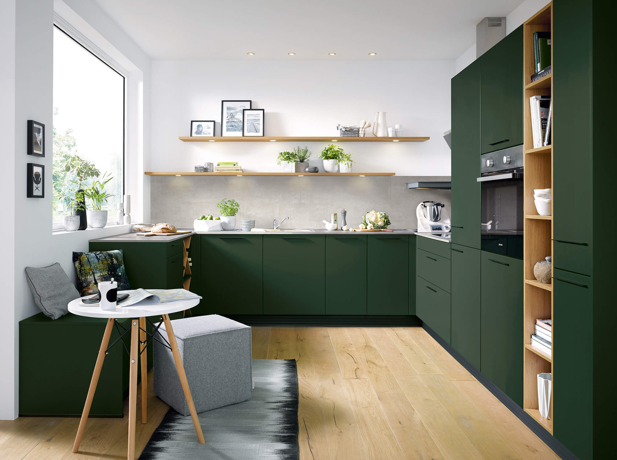 Schüller moderne U-Küche Siena grün